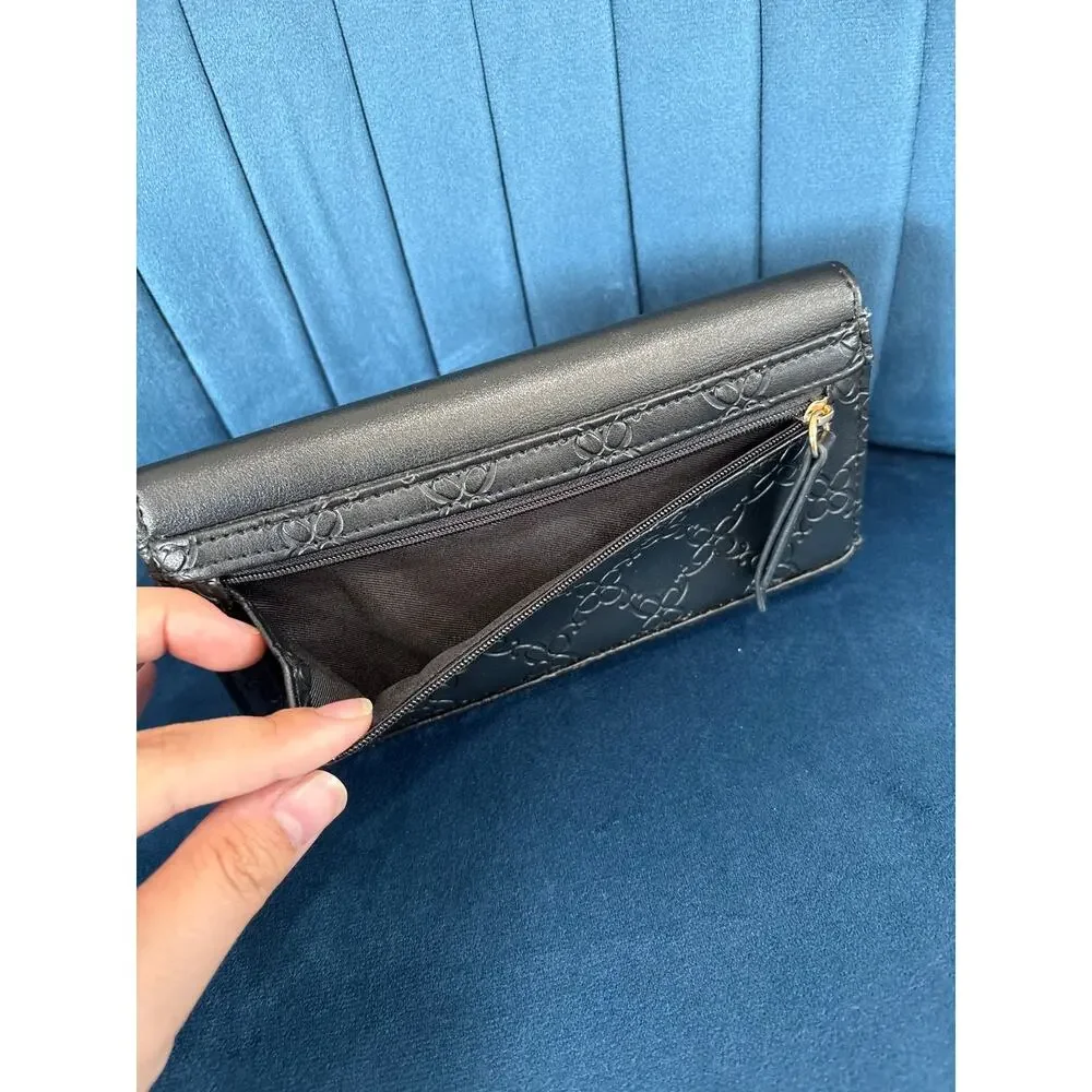 Nine West Vegan Leather Wallet Black